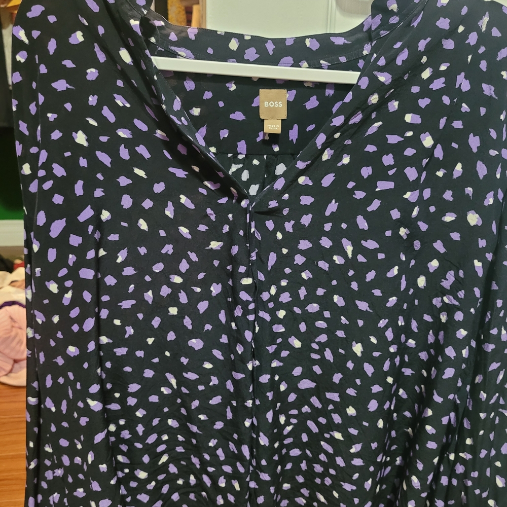 Boss Black and Purple Speckled Top